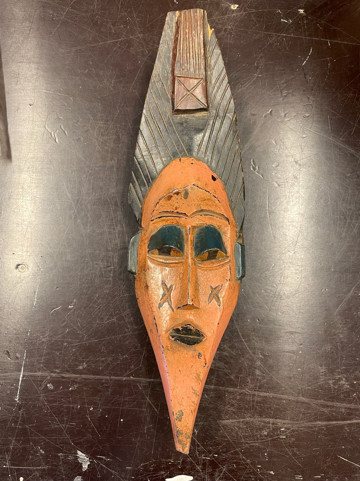 west-Afrikaans tribaal masker,houtgesneden, Hout, Afrika, Masker, Ophalen of Verzenden