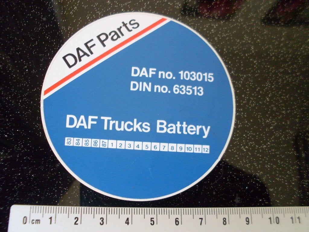sticker DAF Trucks Battery daf parts logo 1983 - 1987, Verzenden, Zo goed als nieuw, Auto of Motor