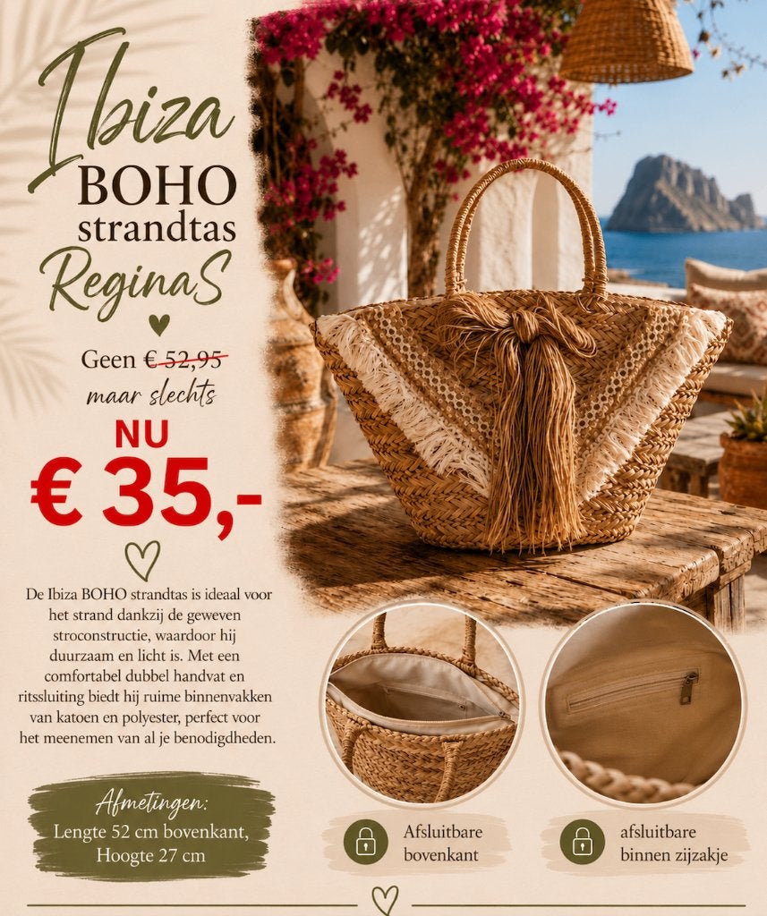 Ibiza BOHO strandtas ReginaS ‼️ ALLERLAAGSTE PRIJS, Ophalen of Verzenden, Nieuw, Overige typen