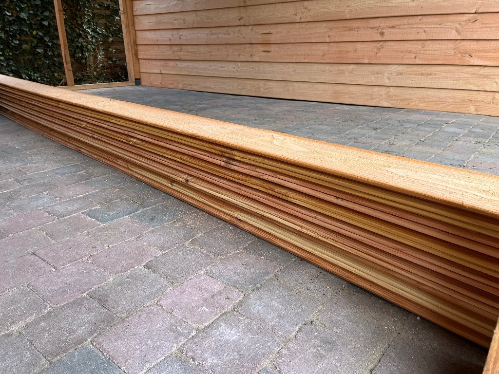 Zweeds rabat (Douglas) – 5 meter – 16 planken, Ophalen, Nieuw, 250 cm of meer, Planken