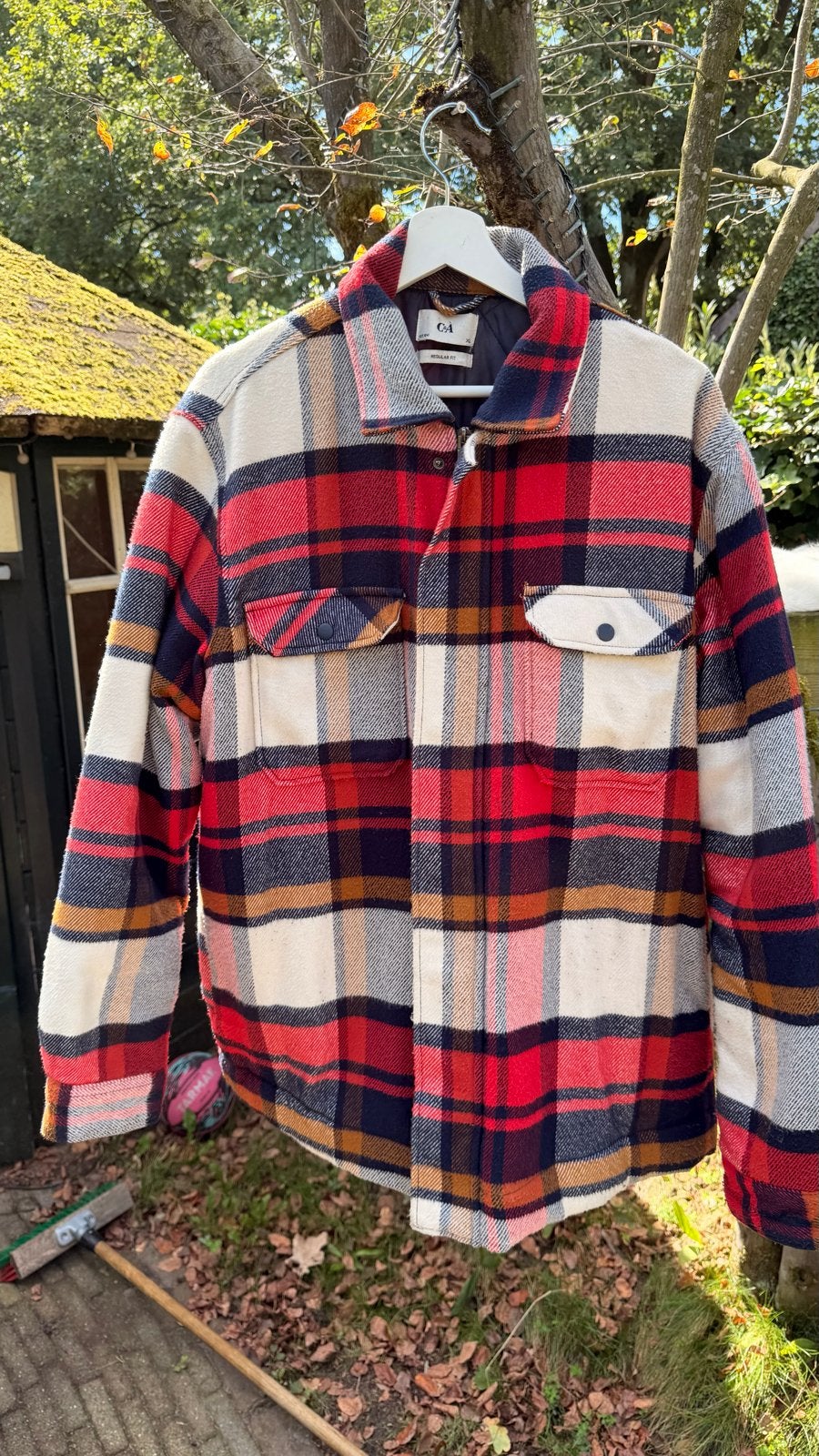 Houthakkers jas C&A maat XL - Gebruikt, prima staat, Ophalen of Verzenden, Gedragen, Maat 56/58 (XL), Meerkleurig
