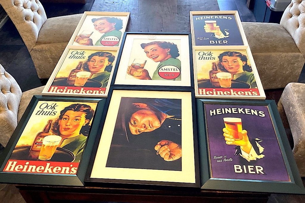 Te koop mooie schilderijen Heineken , Andre Hazes ,Amstel, Verzamelen, Ophalen of Verzenden, Zo goed als nieuw, Reclamebord