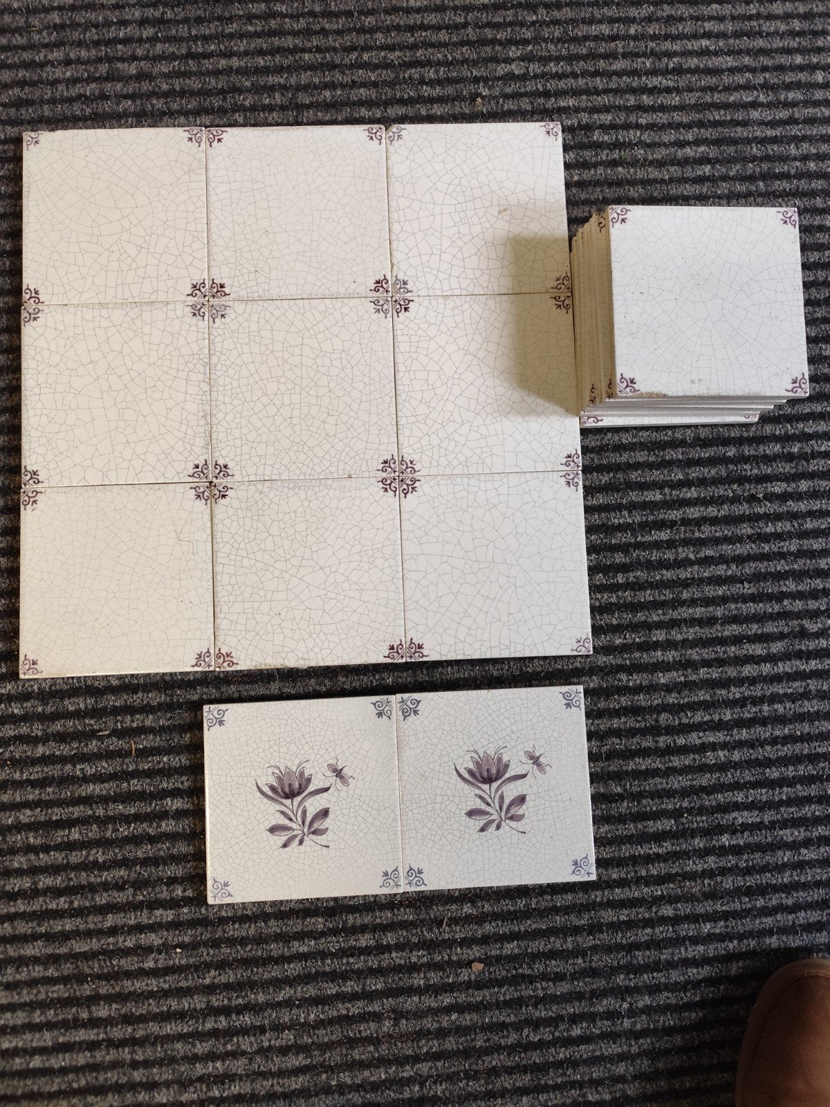 Westraven wandtegels sepia craquelé met decor 13x13 cm, Ophalen