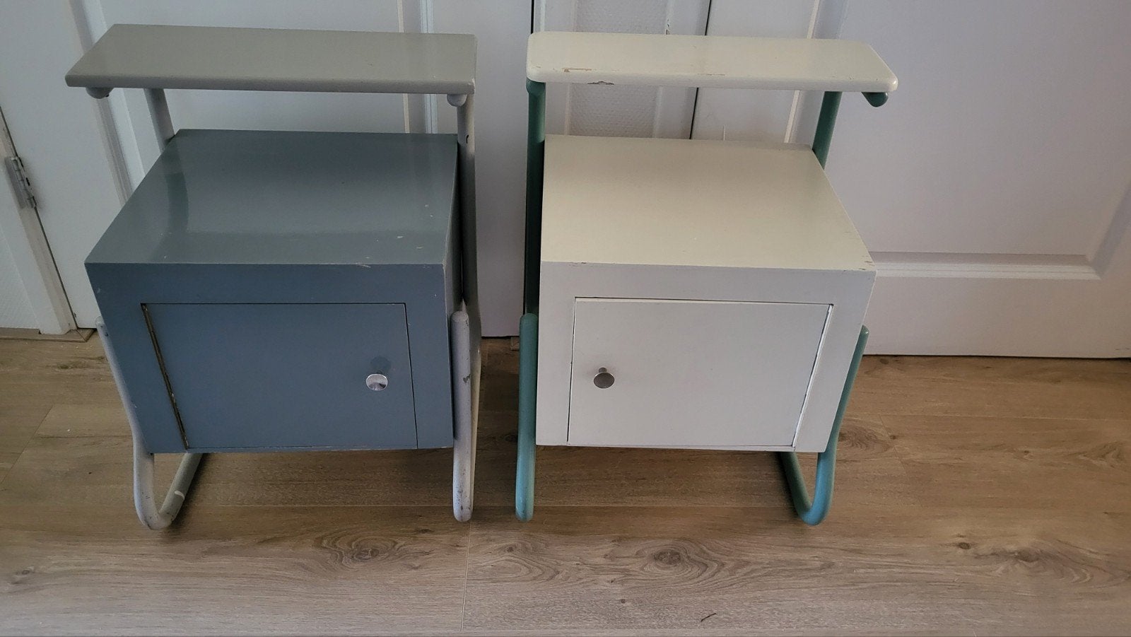 Vintage nachtkastjes, Huis en Inrichting, Ophalen, Gebruikt, Minder dan 45 cm, 55 tot 70 cm