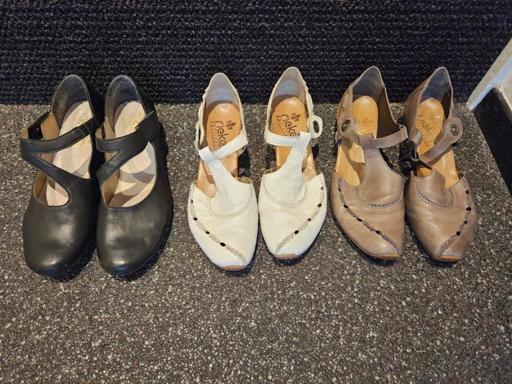 Dames schoenen Rieker (3 paar), Schoenen met lage hakken, Zwart, Ophalen of Verzenden, Gedragen
