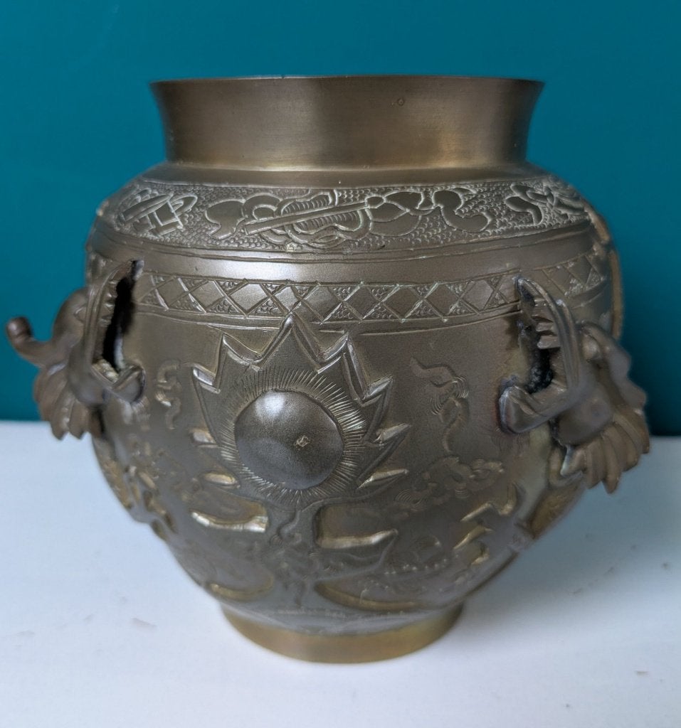Chinese wierookbrander met draken, 20e eeuw, Antiek en Kunst, Ophalen of Verzenden, Koper