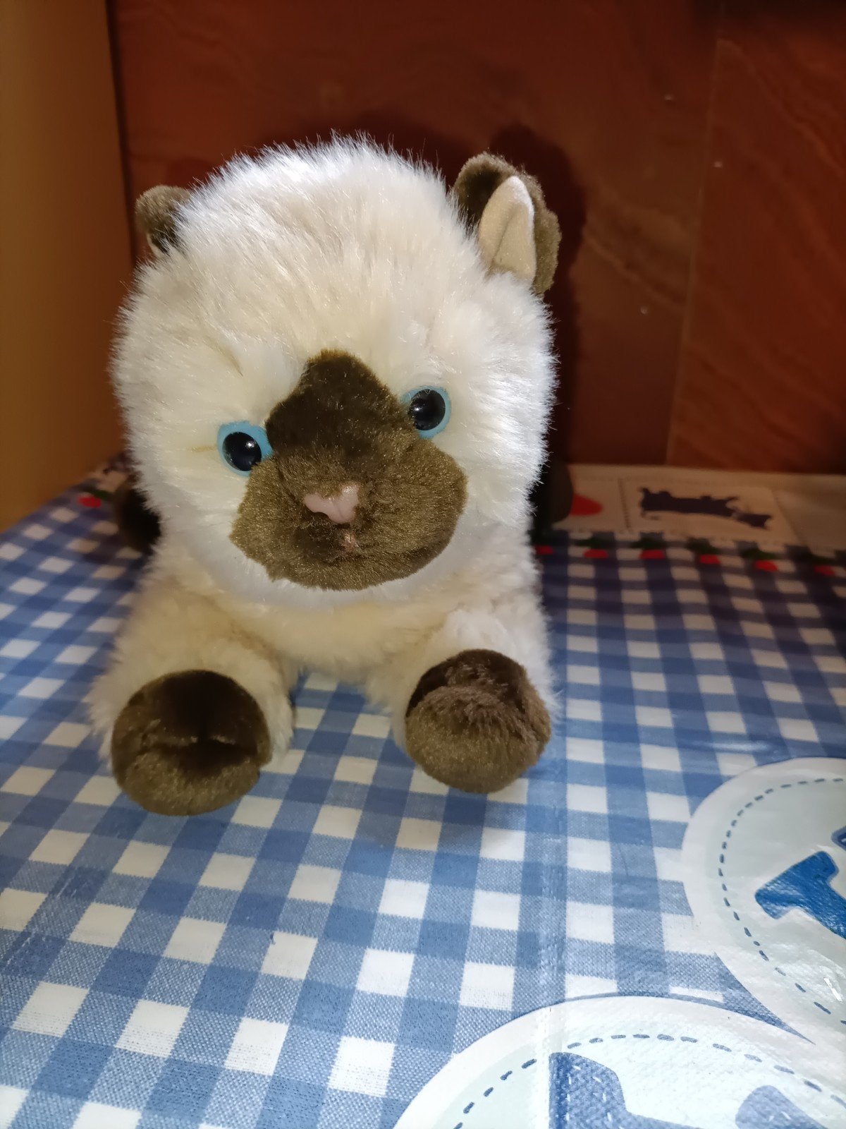 Lieve zachte Siamees kat knuffel 23 cm groot, Ophalen of Verzenden, Zo goed als nieuw