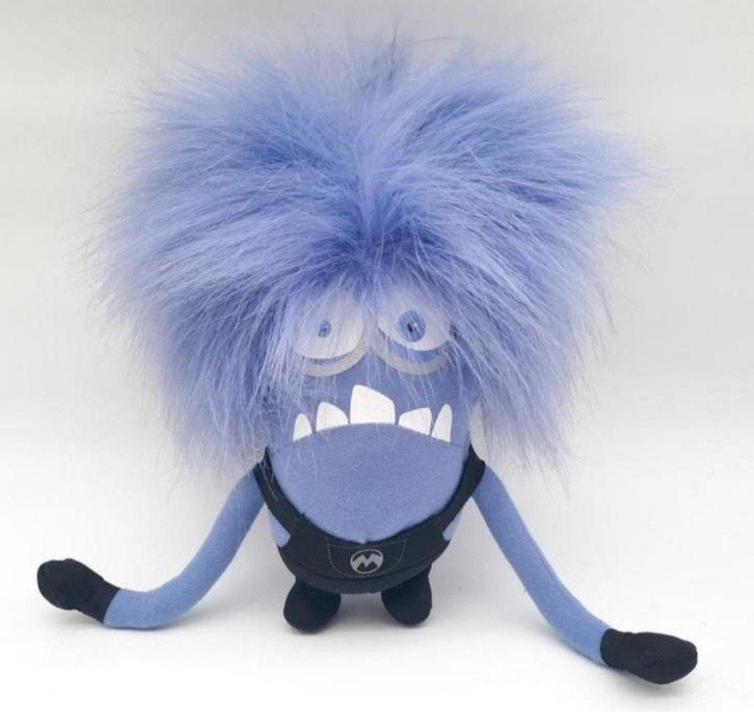 Despicable Me 2 Evil Minion paars knuffel ca. 22cm hoog, Ophalen of Verzenden, Gebruikt, Overige typen, Middelgroot (20 tot 80 cm)
