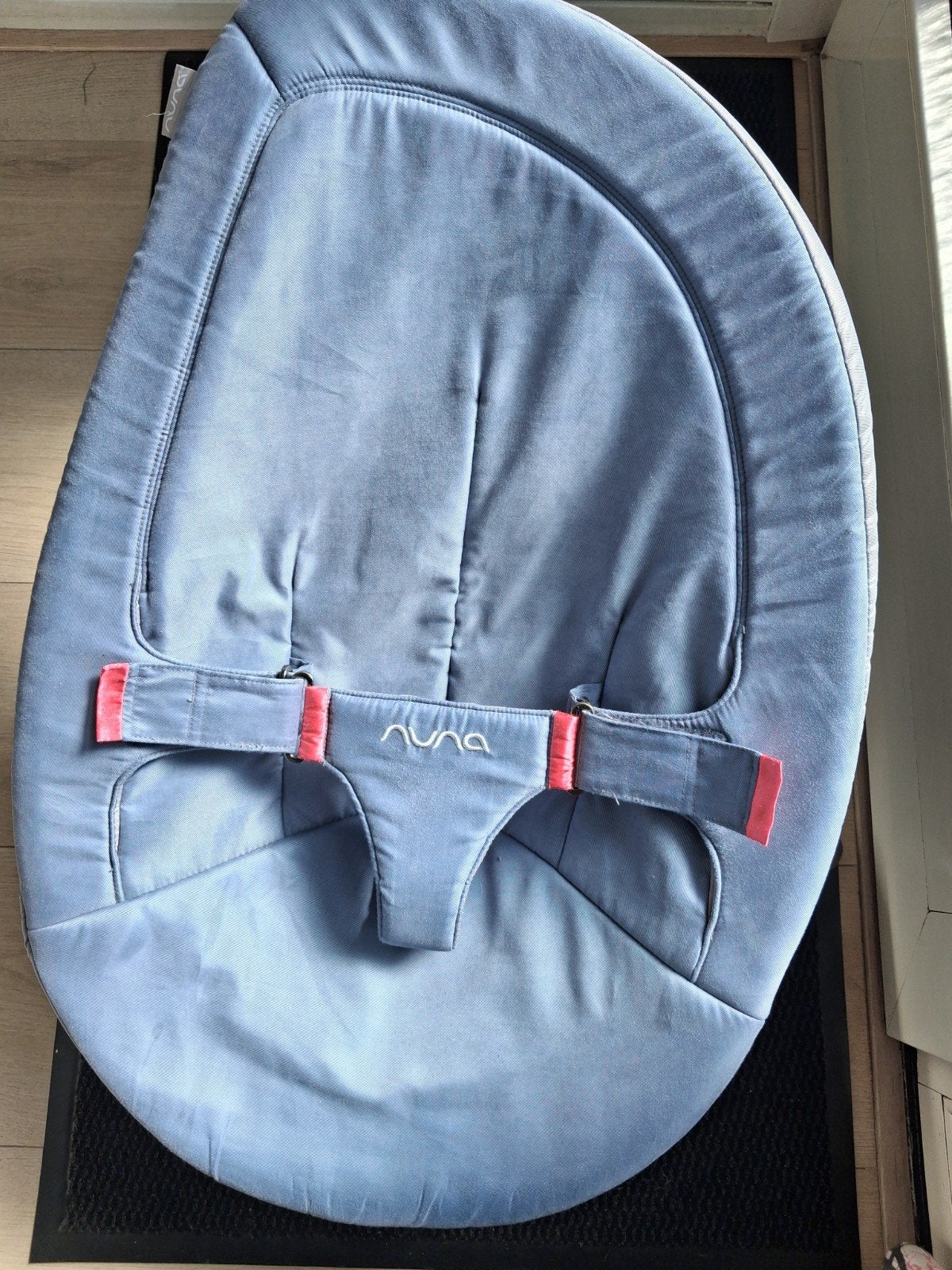 Nuna Leaf Wipstoel licht blauw- Zo goed als nieuw, Kinderen en Baby's, Wipstoeltjes, Ophalen of Verzenden, Zo goed als nieuw, Verstelbaar