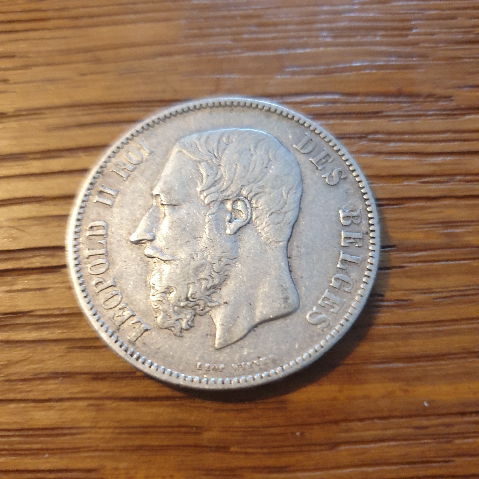 Belgische 5 Franken munt Leopold II uit 1873, Postzegels en Munten, Zilver, Ophalen of Verzenden, Losse munt, Zilver