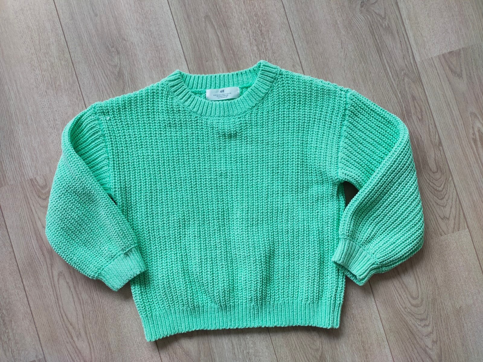 Zgan! Heerlijke groene chenille trui van H&M! Mt 122/128, Meisje, Trui of Vest, H&M, Ophalen of Verzenden