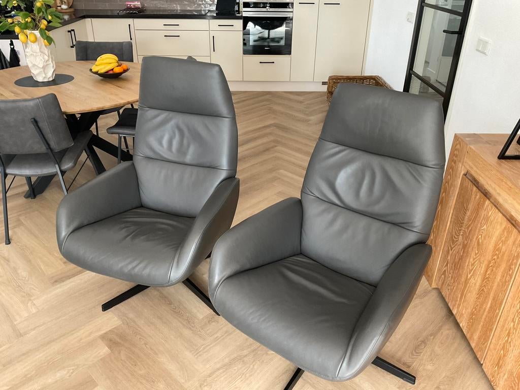 2 leren fauteuils van het merk Montel, Ophalen, Gebruikt, Minder dan 75 cm, Leer