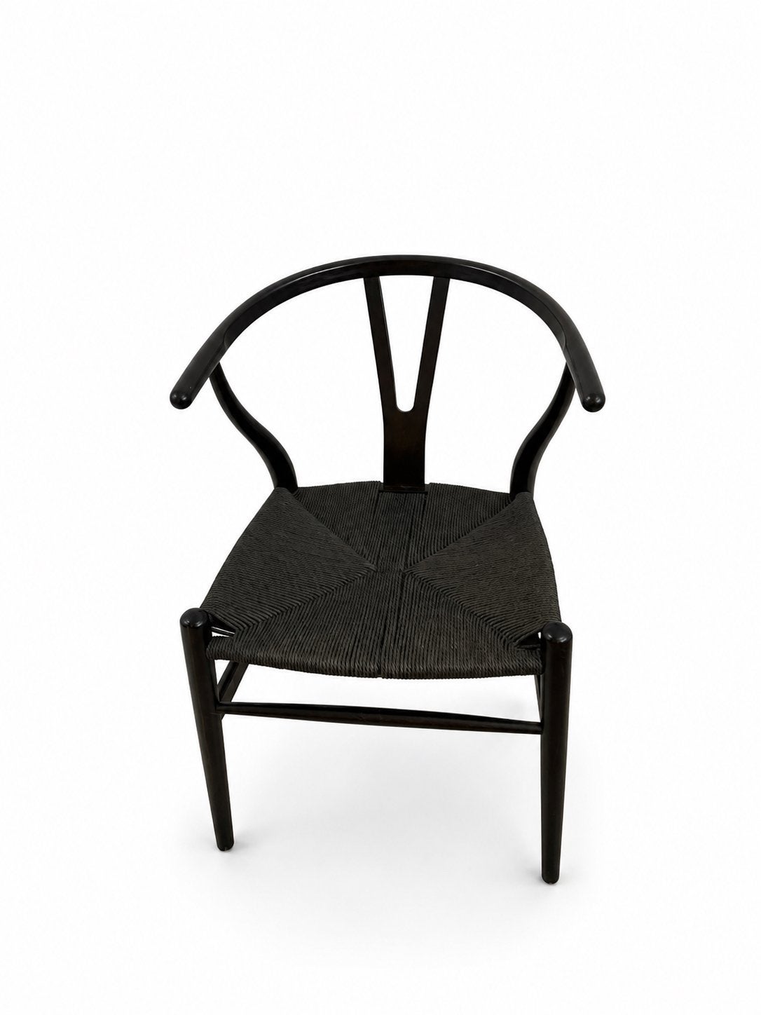 Zwarte wishbone stoel, Ophalen, Zwart, Hout, Eén