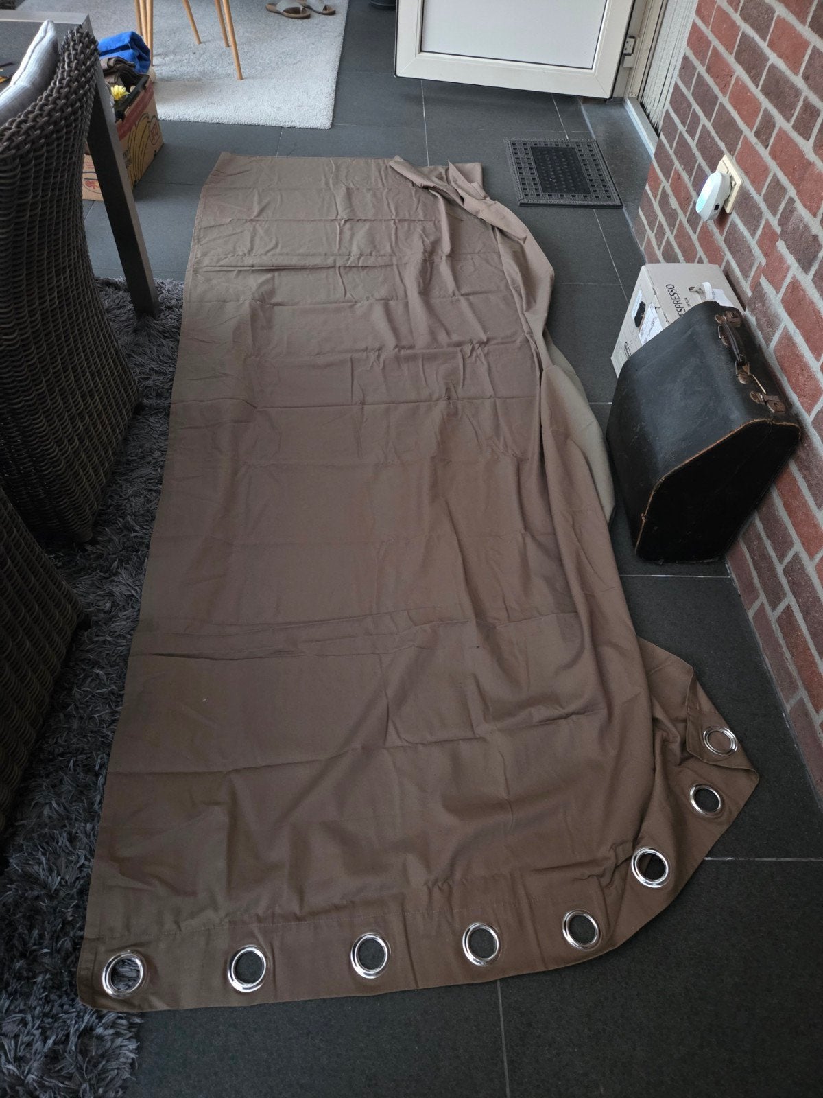 IKEA Gordijn Bruin met Ringen - 100% Katoen, Ophalen, Gebruikt, Bruin, Lichtdoorlatend