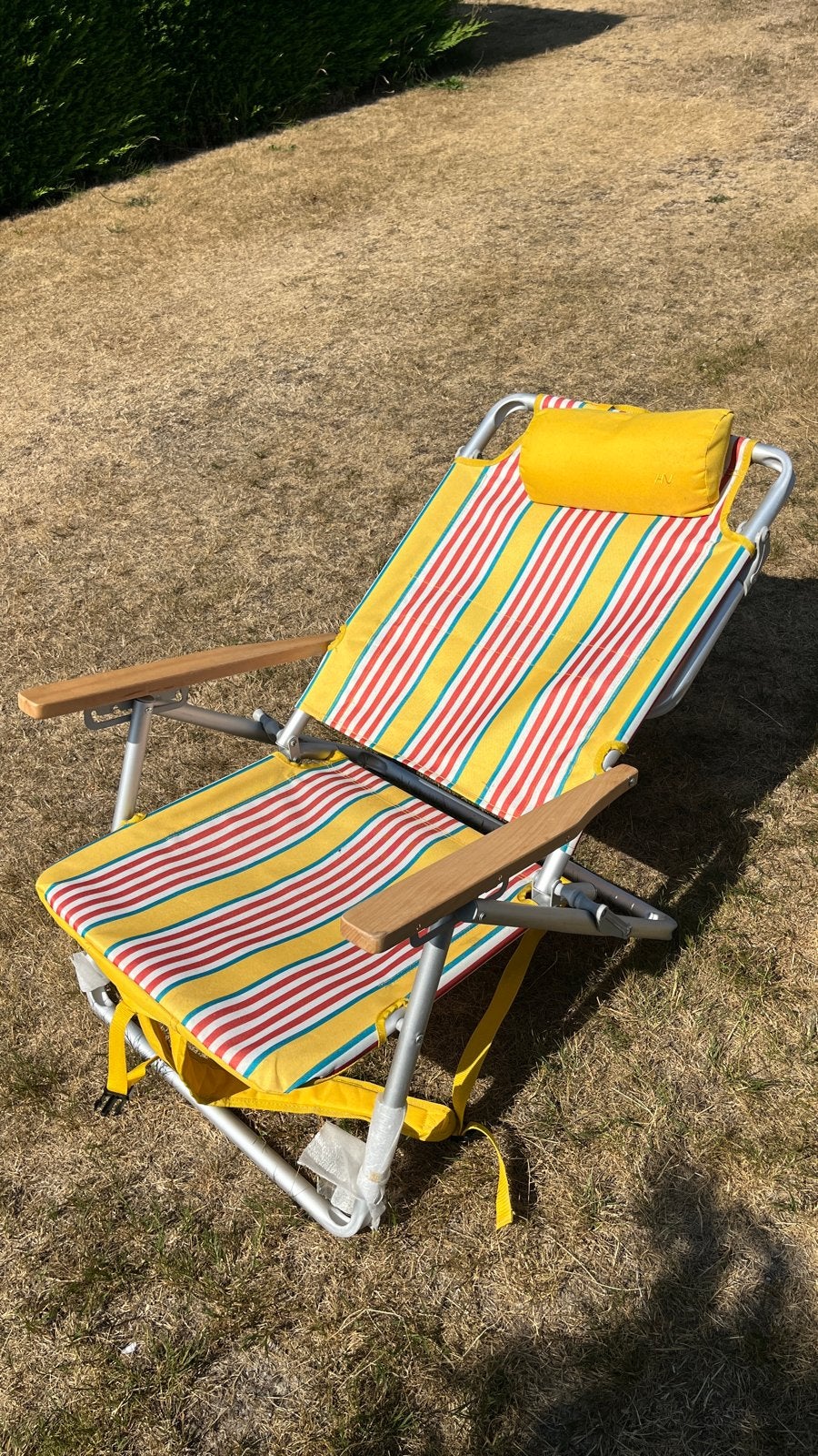 Verstelbare strandstoel, draagbaar op de rug, Ophalen, Zo goed als nieuw, Campingstoel