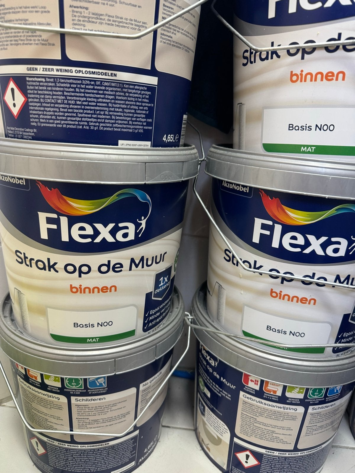 Flexa Strak op de Muur Binnen Mat - Basis N00 (4,65L), Ophalen of Verzenden, Nieuw, Overige typen