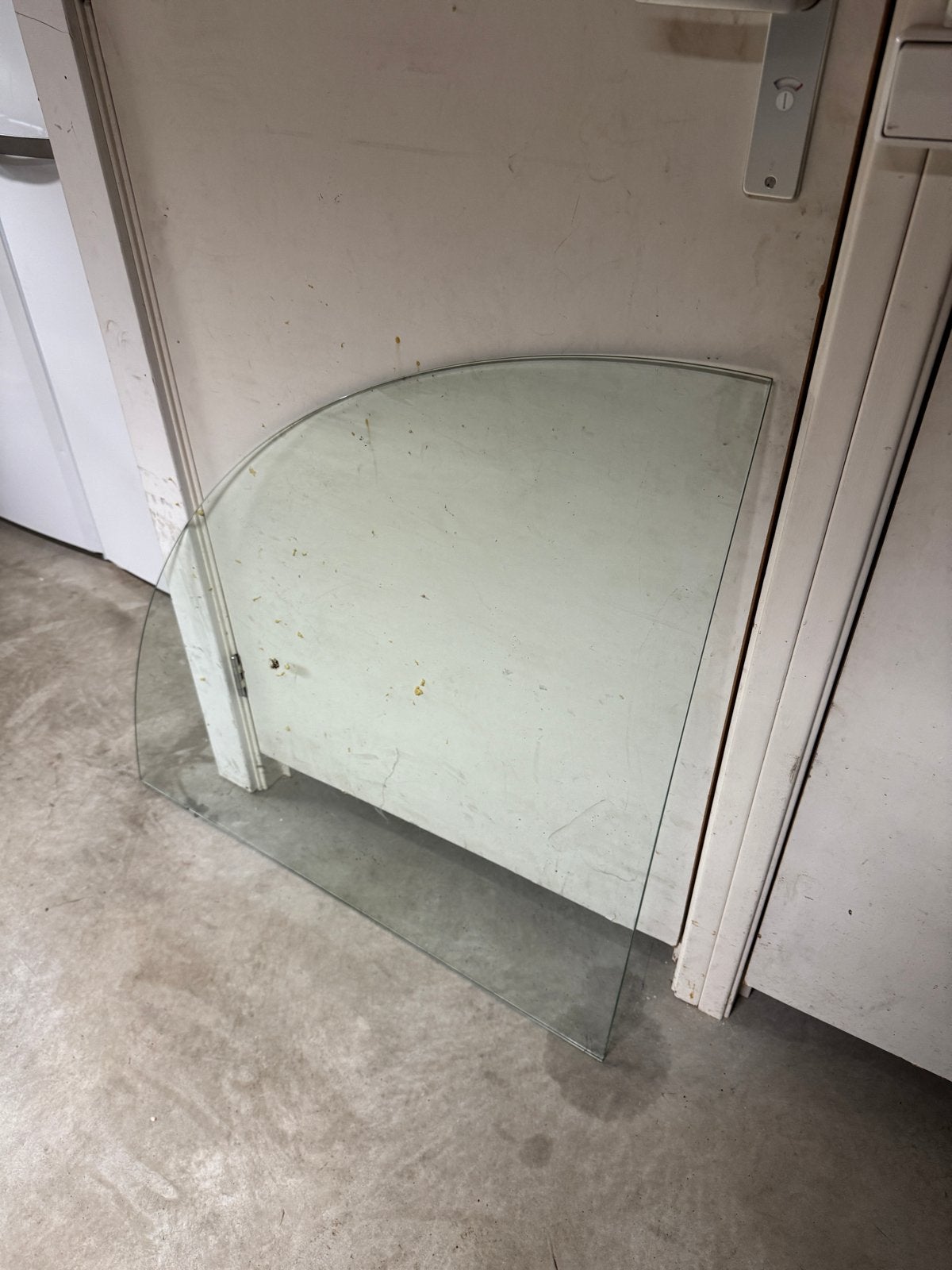 Halfronde Glasplaat Vloerplaat voor Houtkachel Hoek, Ophalen, Gebruikt, Minder dan 80 cm, Glasplaat