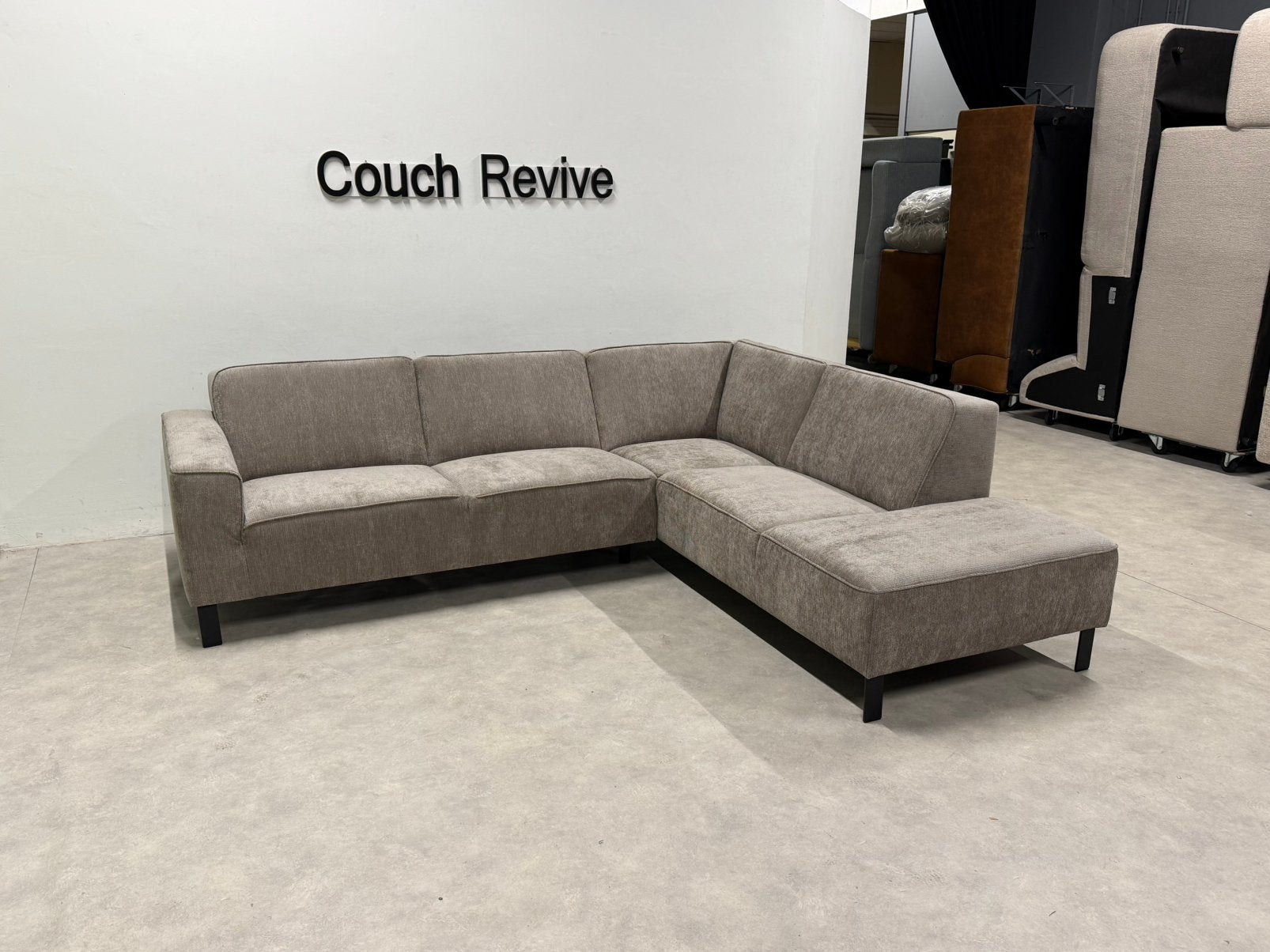 NIEUWE Taupe hoekbank Milo 265x225 | GRATIS LEVERING, Info@couchrevive.nl, -, Couch Revive, Ophalen of Verzenden