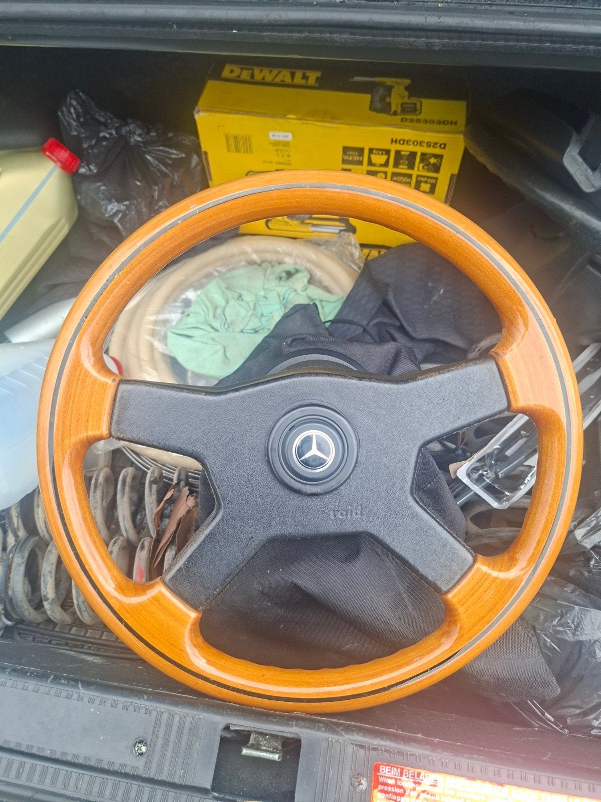 Mercedes Oldtimer Stuur - Hout en Leer (RAID 40 KBA 70075), Ophalen of Verzenden, Gebruikt, Mercedes-Benz
