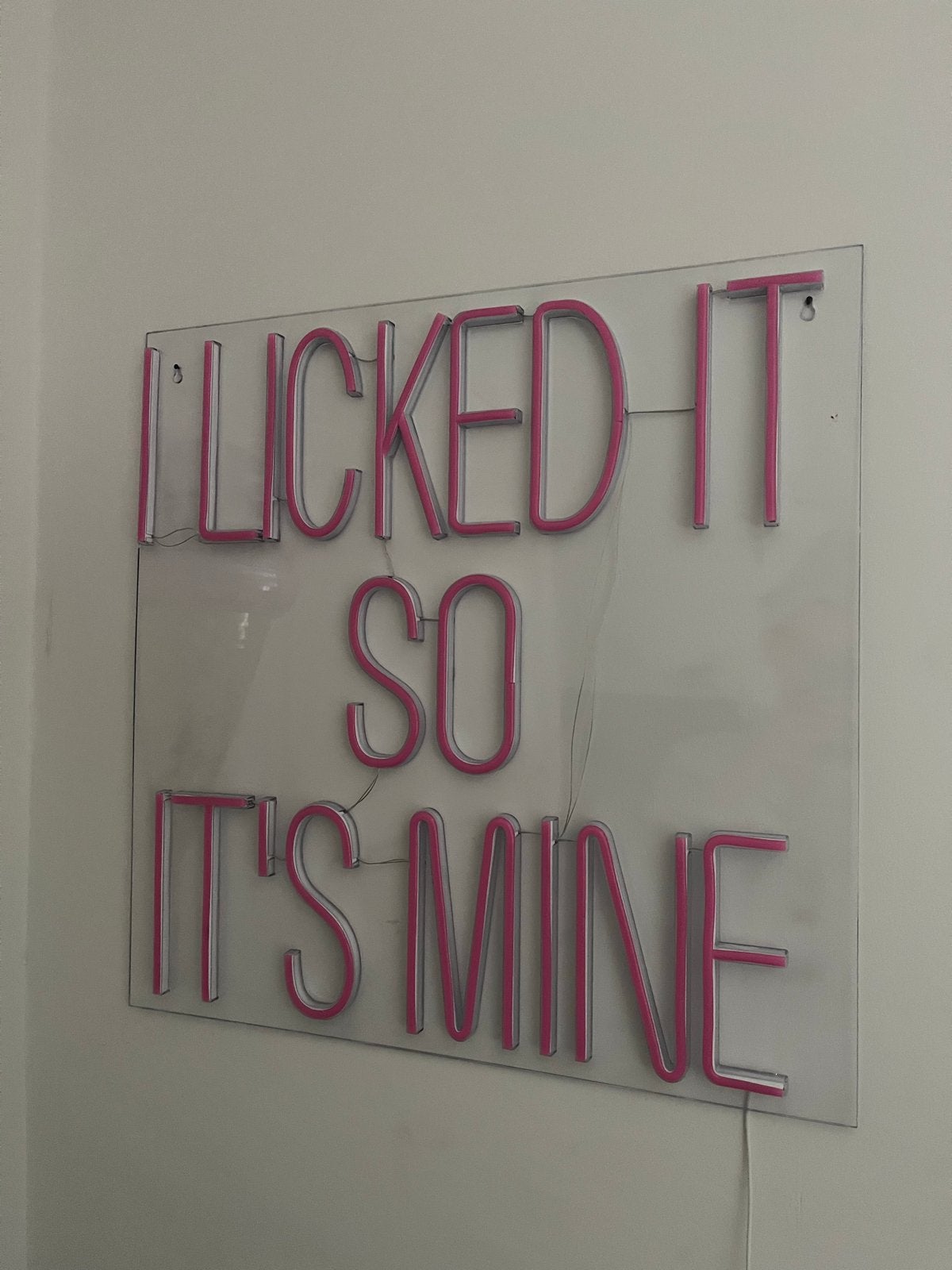 Neon LED-bord "I Licked It So It's Mine" - Roze, Ophalen, Overige merken, Kunststof, Roze