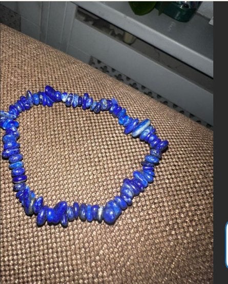 Lapis lazuli atmbandje, Ophalen of Verzenden, Zo goed als nieuw, Blauw