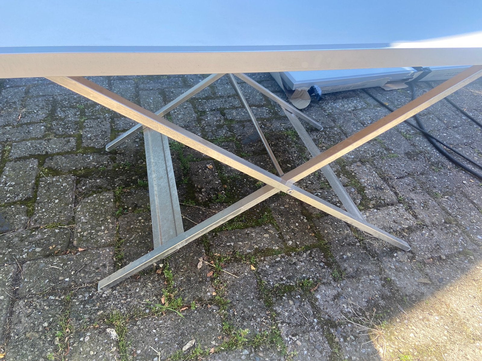 Witte barbecue tafel camping tafel Behangtafel bbq, Ophalen of Verzenden, Zo goed als nieuw, Campingtafel