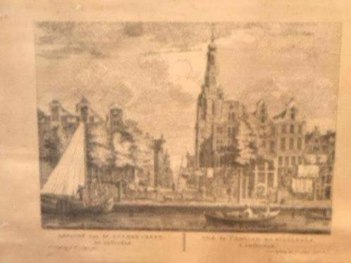 Hele oude platen Amsterdam, Minder dan 50 cm, Gebruikt, Ophalen of Verzenden, Schilderij