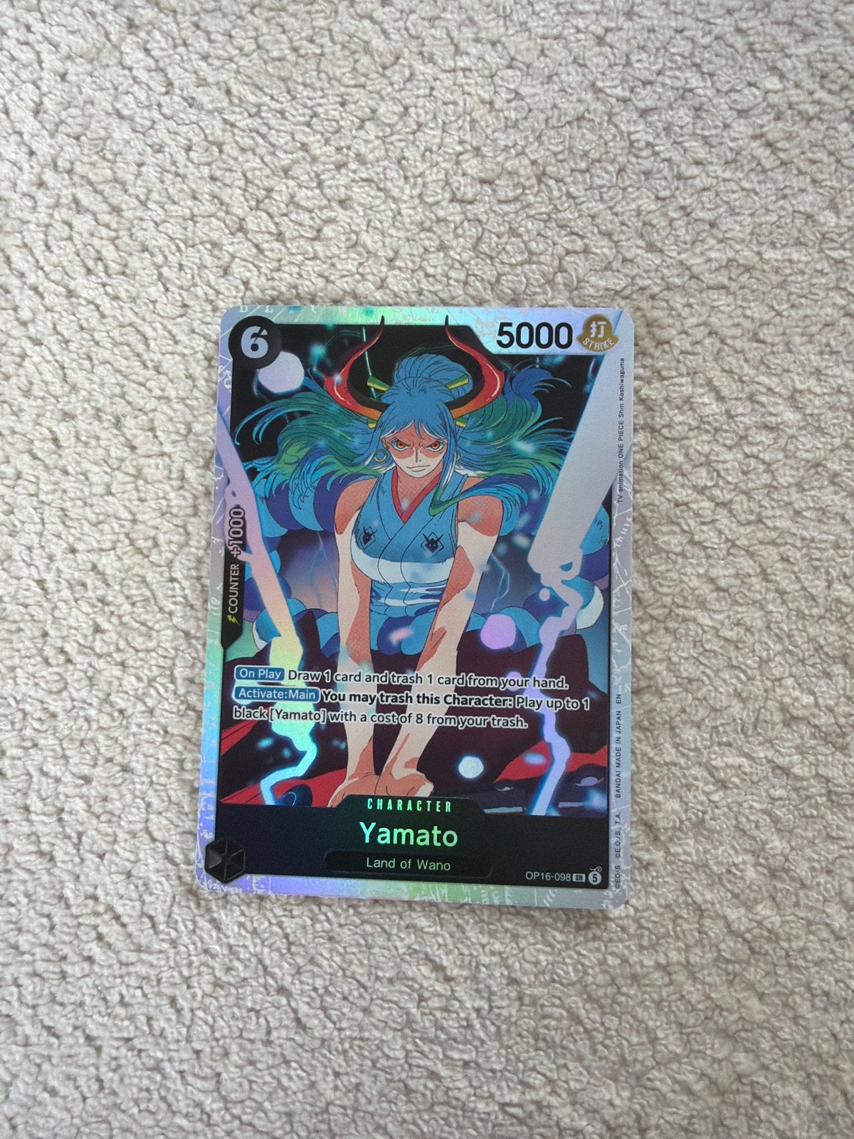 One Piece Card Game Yamato OP016-096, Ophalen of Verzenden, Zo goed als nieuw, Losse kaart, Foil