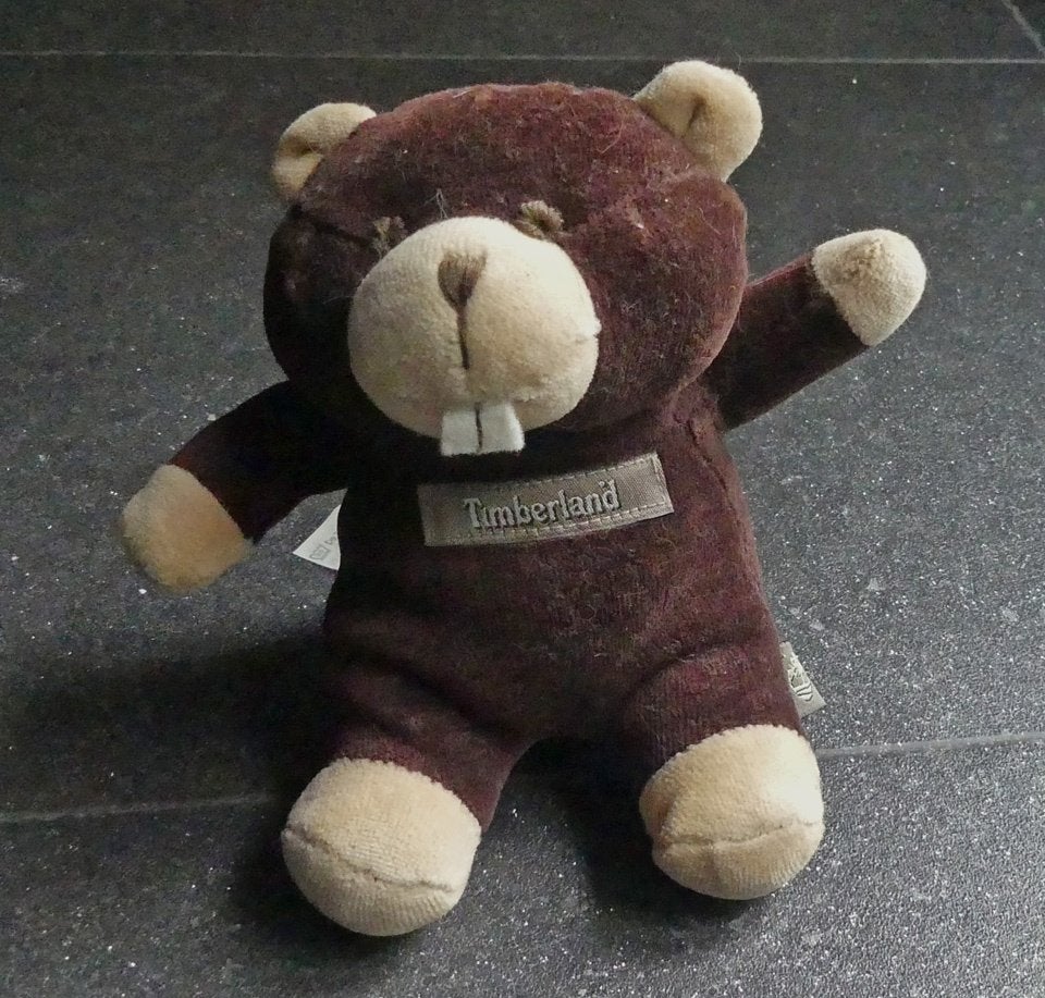 Timberland bever knuffel pluche bevertje, Gebruikt, Overige typen, Ophalen of Verzenden, Klein (minder dan 20 cm)