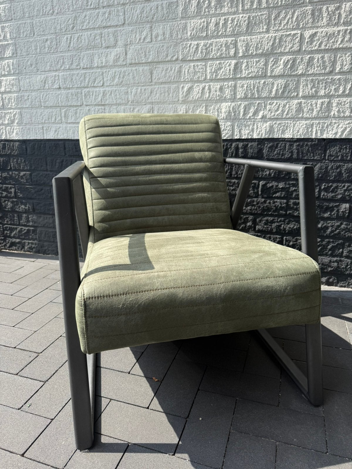 Fauteuil, mooie groene stoel, als nieuw, Huis en Inrichting, Ophalen, Overige kleuren, Zo goed als nieuw, Eén