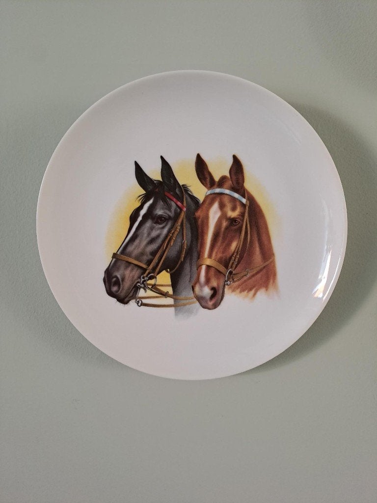 Vintage wandborden met paarden - jaren 60 - perfecte staat, Ophalen of Verzenden