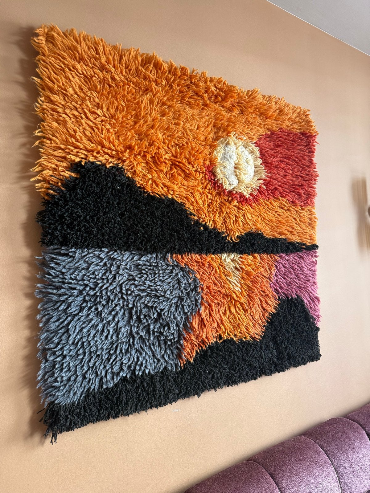 HKliving Wandkleed Sundown Van 120 x 120 cm - Zo goed als ni, Ophalen, Boho, Meerkleurig, Zo goed als nieuw