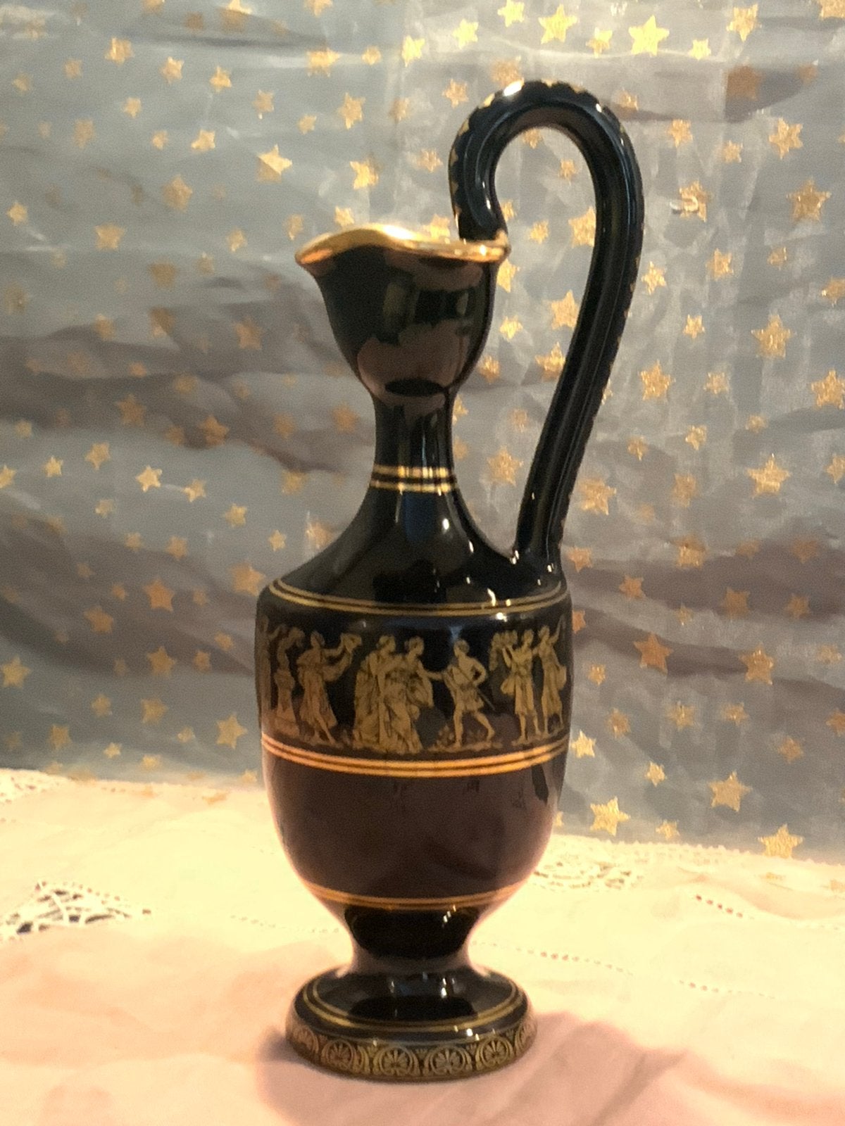 Vintage Neofitou Keramik 24k gouden vaas, handgemaakt Grieke, Antiek en Kunst, Antiek | Vazen, Ophalen of Verzenden
