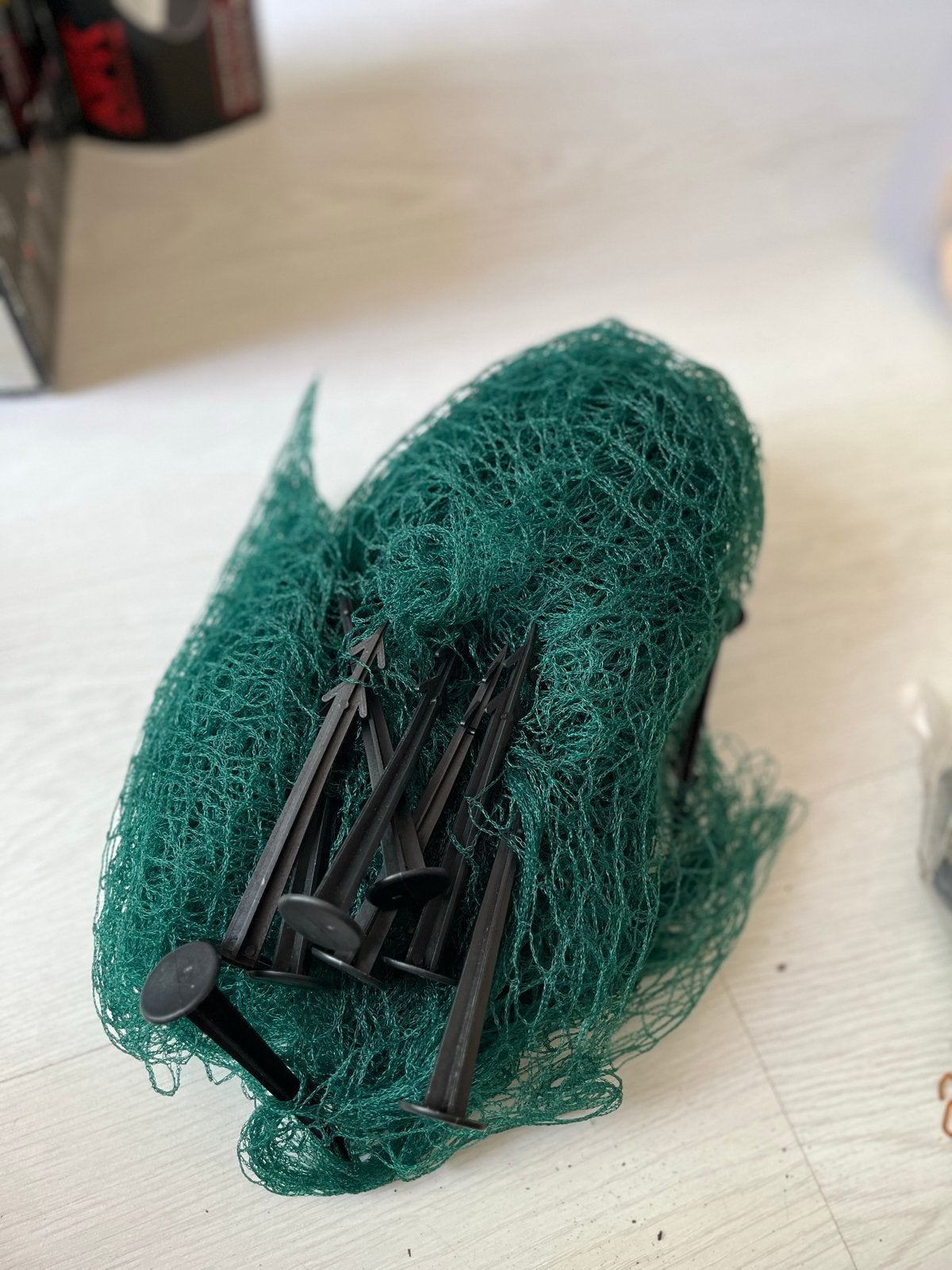 Groen tuingaas met haringen, Tuin en Terras, Verzenden, Gebruikt