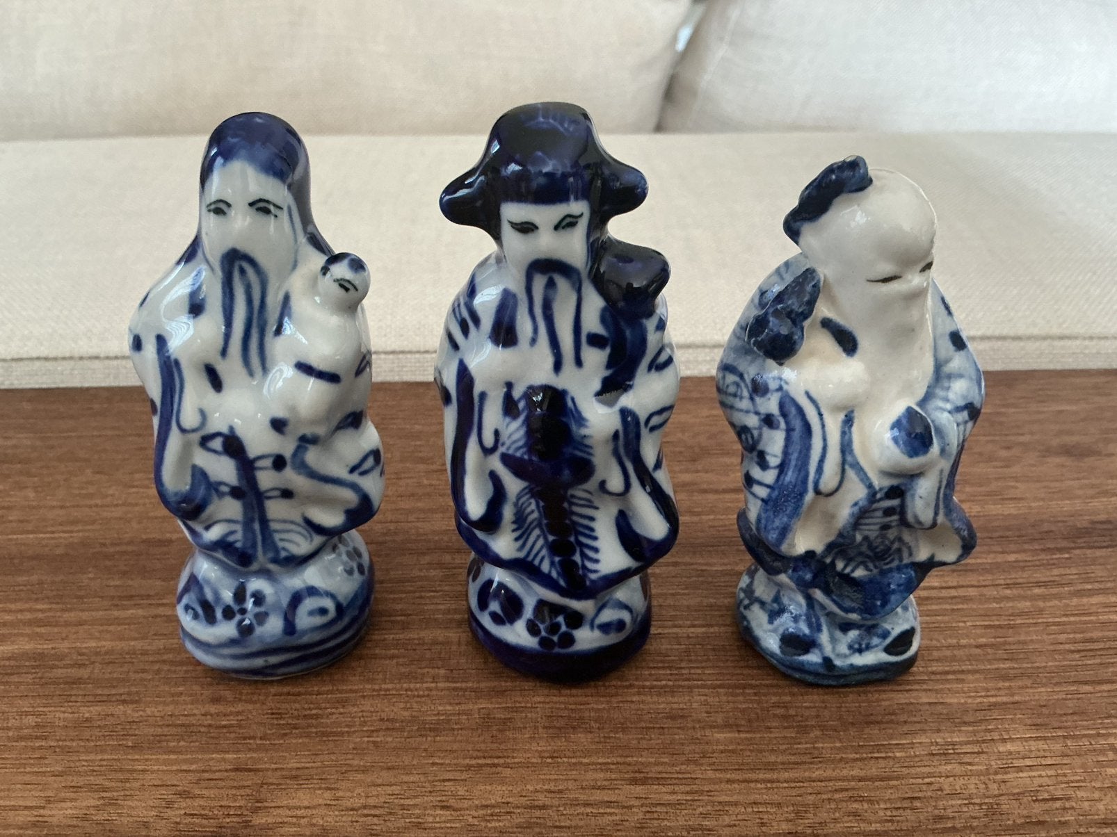 Vintage Chinese Wijze mannen Fou Lou Shou beeldjes, Verzamelen, Beelden en Beeldjes, Ophalen of Verzenden