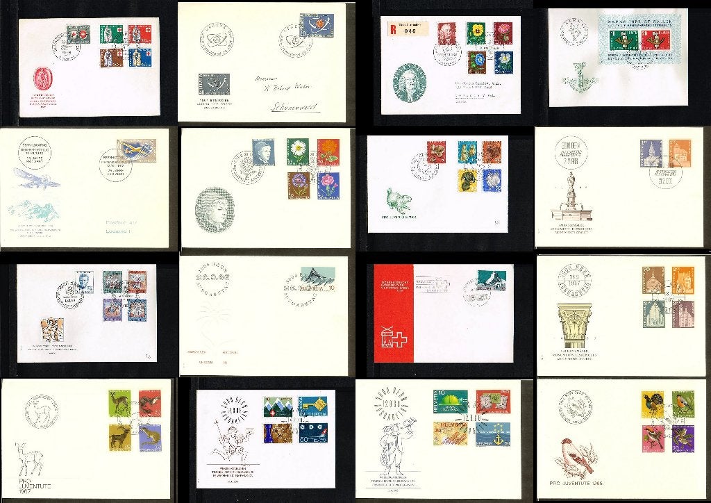60x FDC's Zwitserland [X43], Postzegels en Munten, Ophalen of Verzenden, Europa