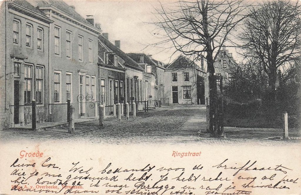 703-078-011 Groede Ringstraat, Verzamelen, Ansichtkaarten | Nederland, Verzenden, Voor 1920, Zeeland