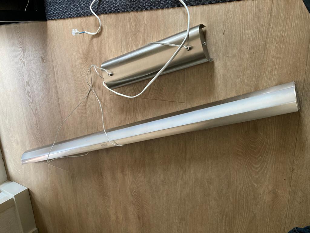 Moderne LED Eetkamer Hanglamp 110cm met Touchdimmer, Ophalen of Verzenden, Zo goed als nieuw, Metaal
