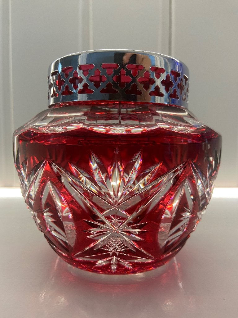 Medium Pique-Fleurs passierood  Val Saint Lambert !, Ophalen of Verzenden