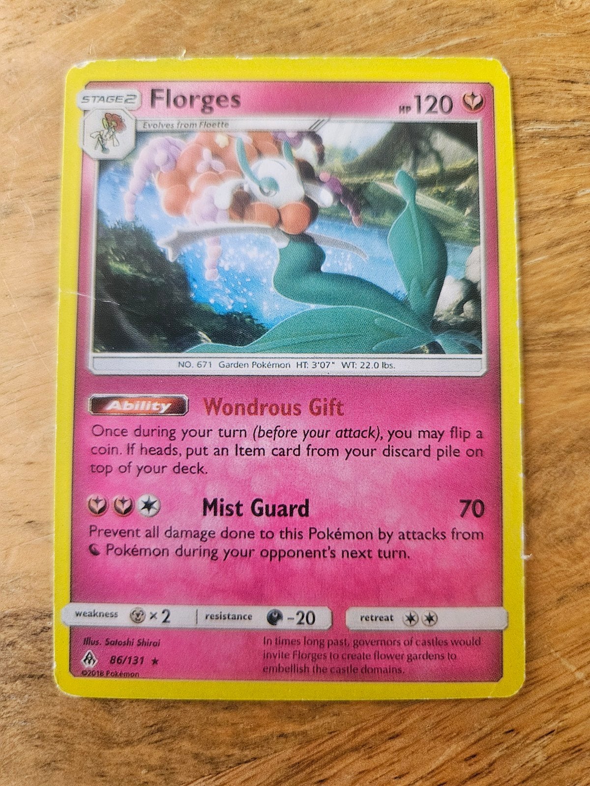 Pokémon Kaart Florges - Stage 2 Evolves from Floette, Ophalen of Verzenden, Gebruikt, Losse kaart