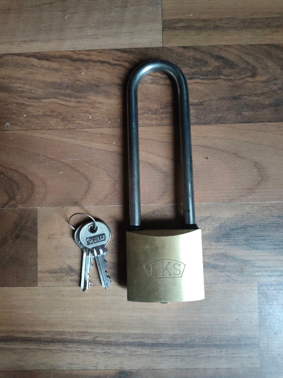 BKS hangslot met hoge rvs beugel, Ophalen of Verzenden, Zo goed als nieuw