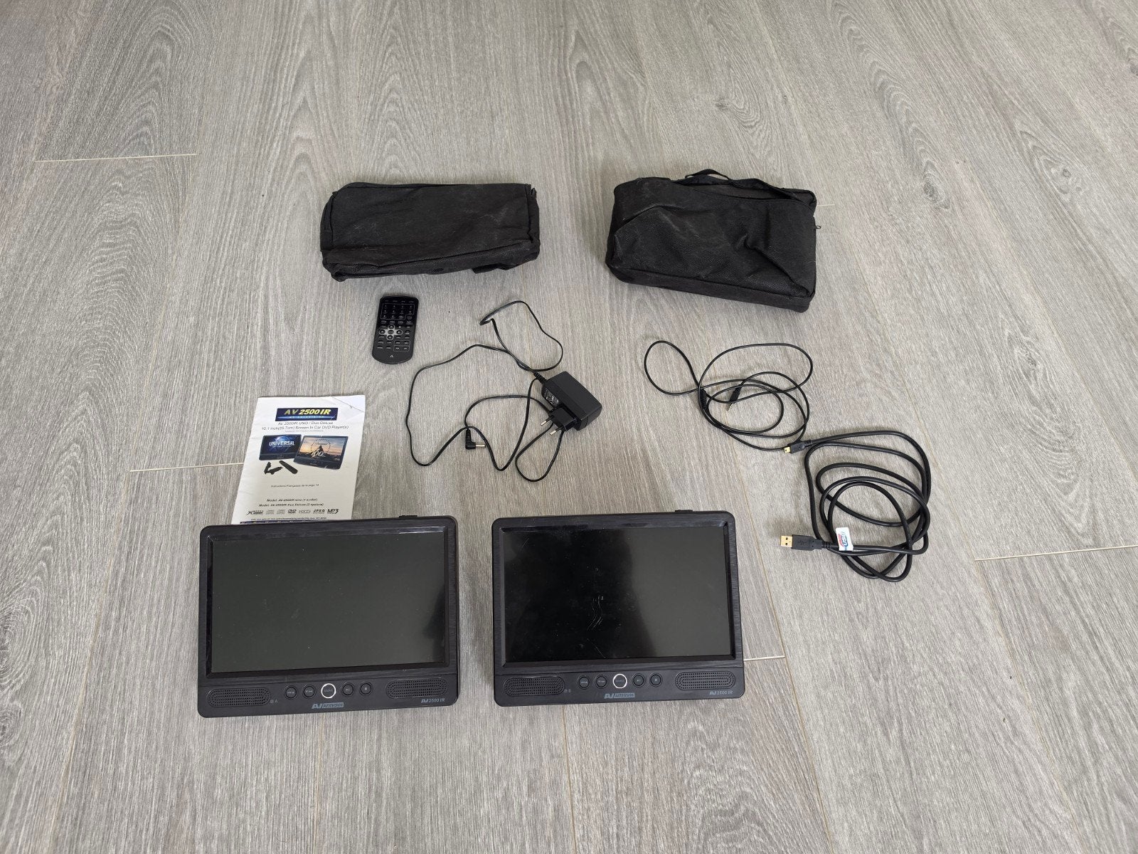 Auto Vision AV 2500 IR DVD spelers met schermpjes (2 stuks), Audio, Tv en Foto, Dvd-spelers, Ophalen of Verzenden, Overige merken