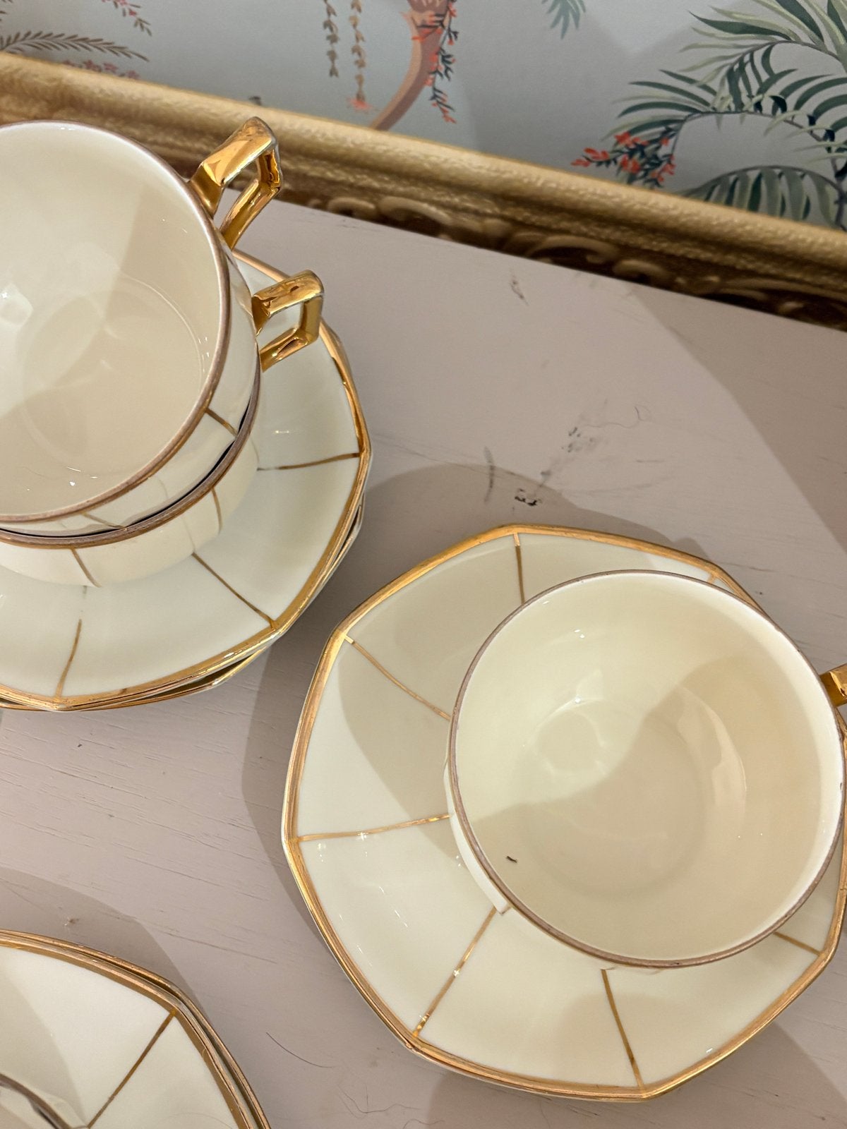 Foto 6 van Antiek Art Deco Porseleinen Koffie- en Theeservies