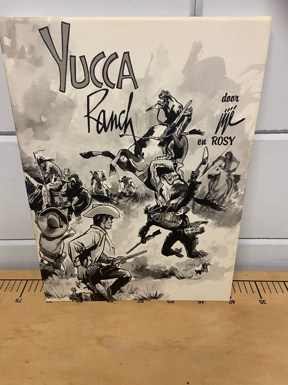 Yucca Ranch Canvas prent. Western Scène, Antiek en Kunst, Overige stijlen, Doek, Ophalen of Verzenden, Print