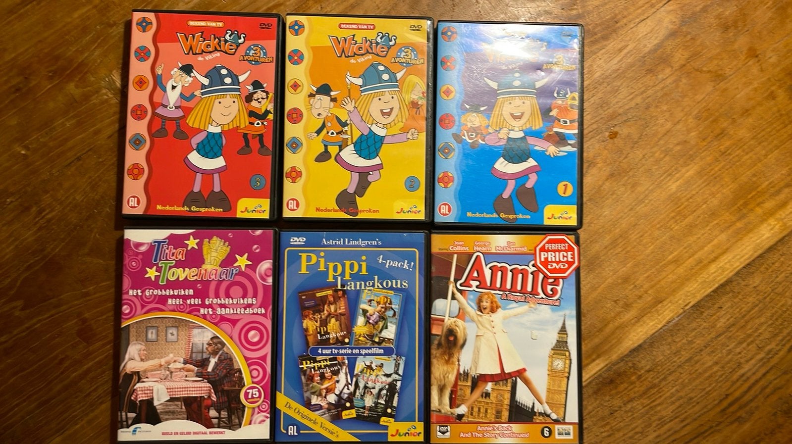 DVD’s Wickie de Viking, Tita Tovenaar + Pippi Langkous, Cd's en Dvd's, Dvd's | Kinderen en Jeugd, Alle leeftijden, Ophalen of Verzenden
