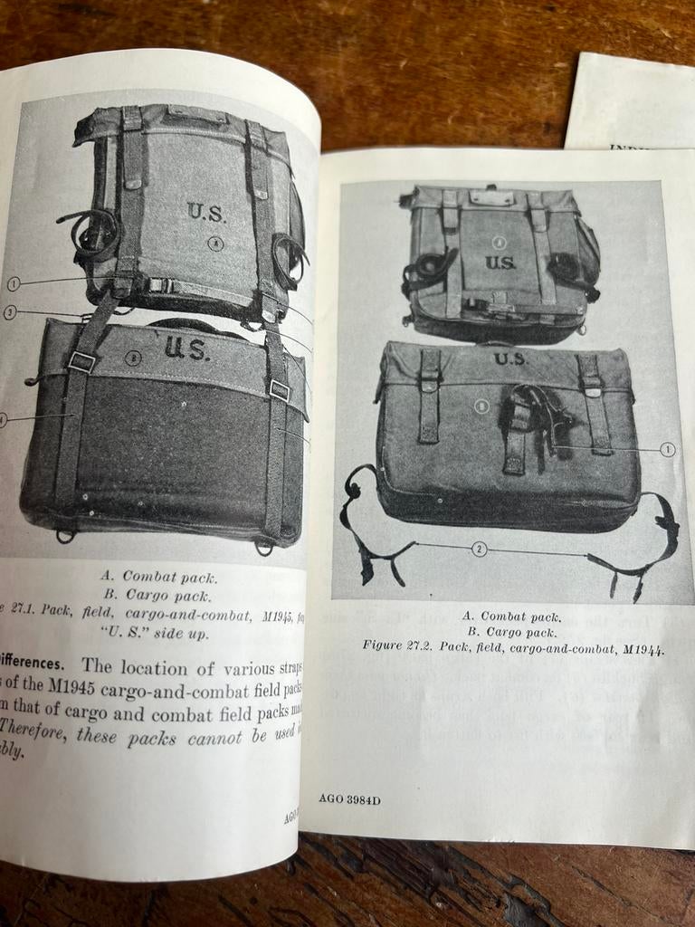 WO2 Amerikaans instructie voorschrift musette schoen bed, Amerika, Ophalen of Verzenden, Boek of Tijdschrift