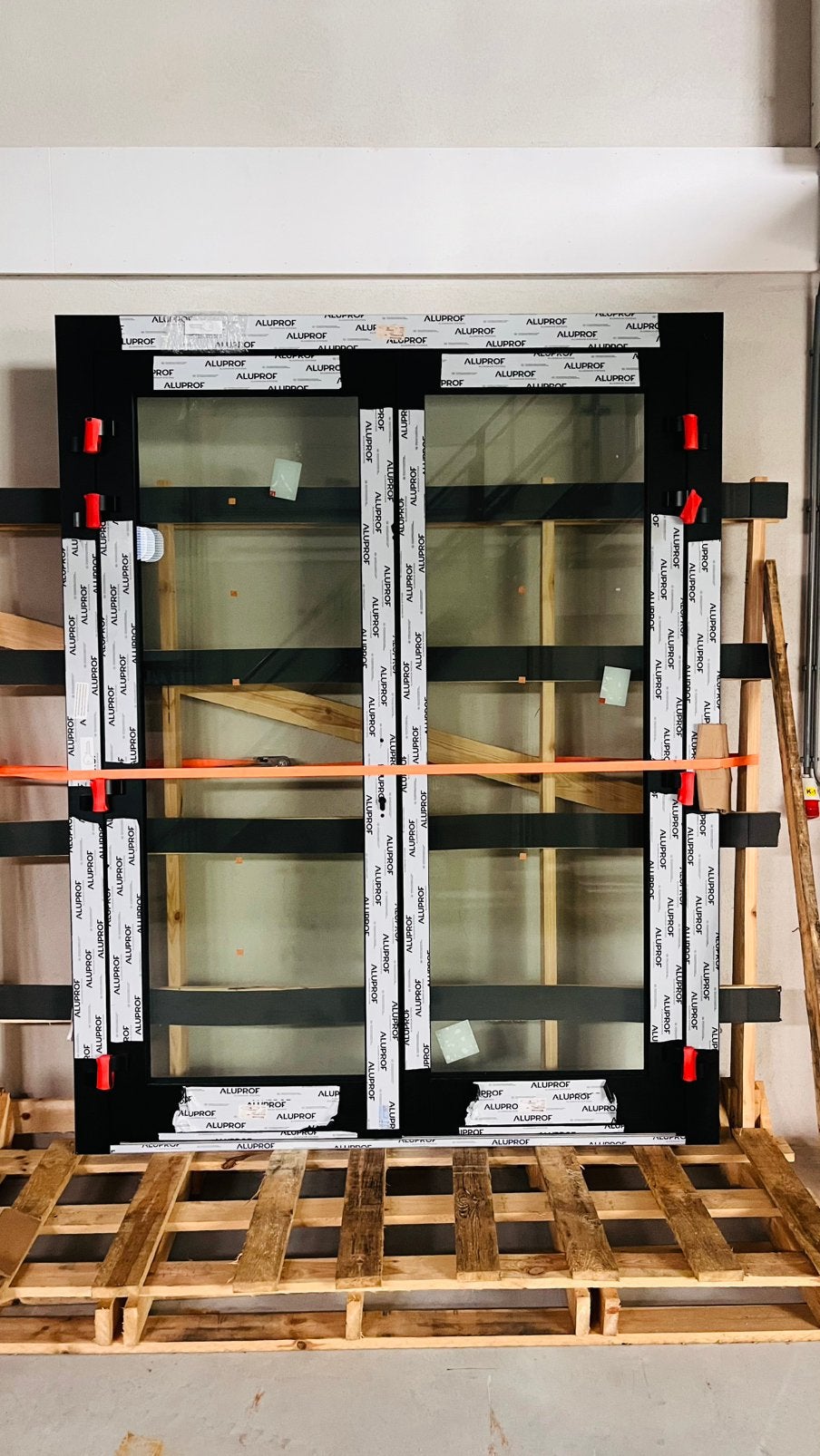 Aluminium Kozijn met Dubbele Deuren Aluprof  Structuur 9005, Doe-het-zelf en Verbouw, Ophalen, Deurkozijn, 150 tot 225 cm, Inclusief glas
