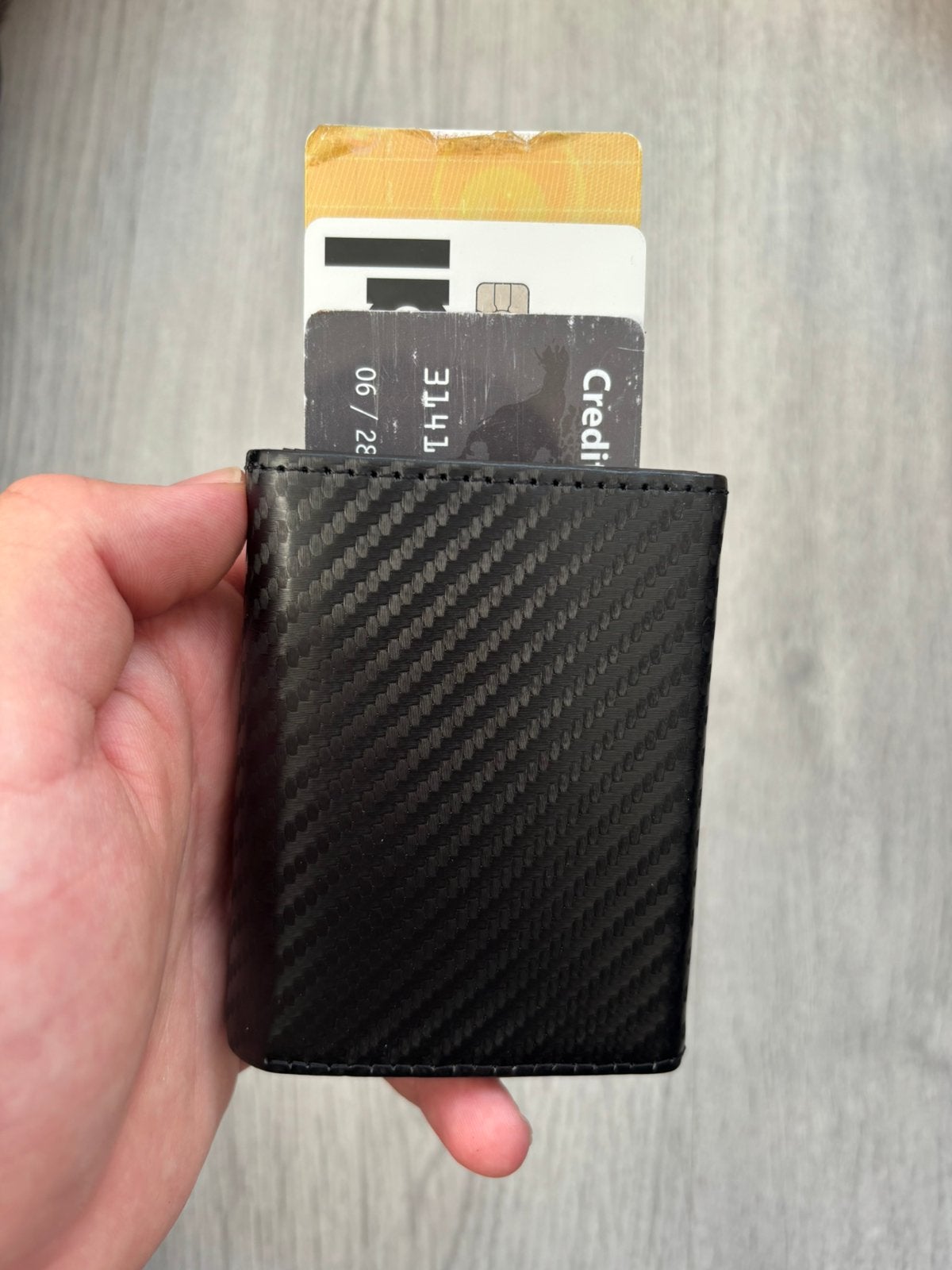 Magnetische Herenportemonnee met rits, Ophalen of Verzenden, Zo goed als nieuw, Zwart