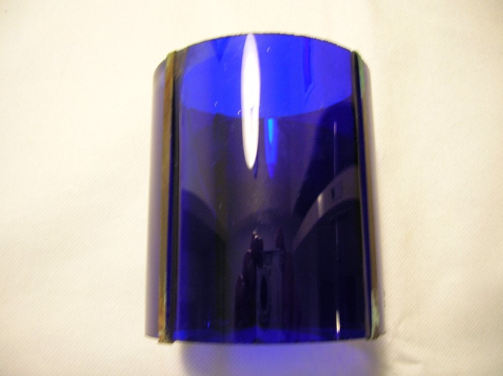 Inzetglas / cilinder, toplicht, scheepslantaarn, blauw, Ophalen of Verzenden