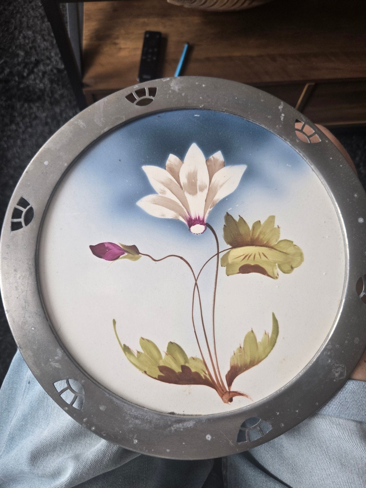 Vintage Onderzetter met Bloemenmotief - BMF, Ophalen of Verzenden